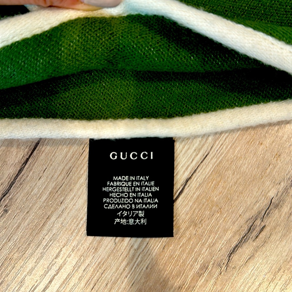 GUCCI GG wool scarf 100% authentic reversible - Picture 3 of 4